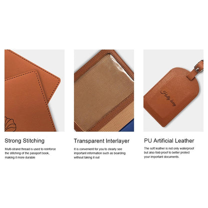 Passport Holder & Luggage Tag Set - Personalized Floral Pattern Matching Gift