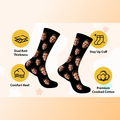 Custom Face Socks - Upload Photos for Funny Matching Socks