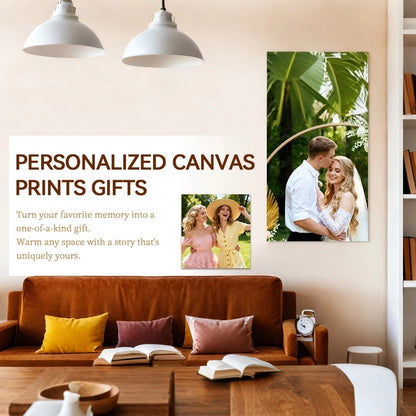 Impression sur toile verticale personnalisée - Photo personnalisée transformée en œuvre d'art murale