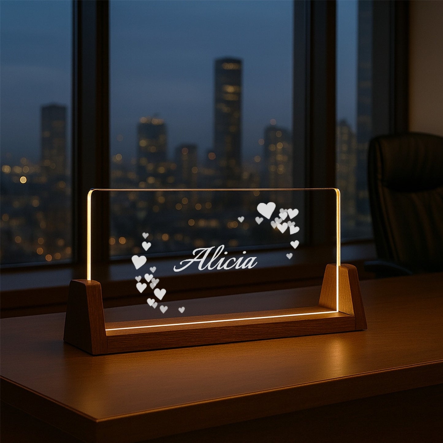 Panneau de table lumineux LED personnalisé - Décoration de bureau lumineuse personnalisée