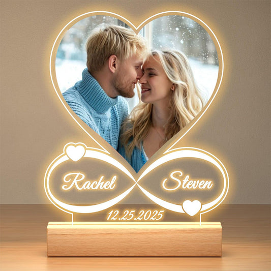 Custom Photo Night Light with Personalized Text & Date - Upload Your Memory