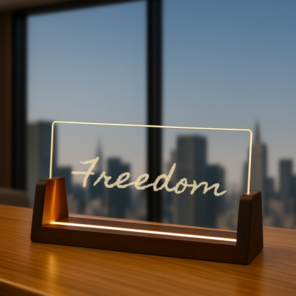 Individuelles LED-Tischschild – Personalisierte, leuchtende Schreibtischdekoration