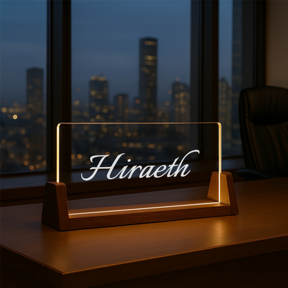 Individuelles LED-Tischschild – Personalisierte, leuchtende Schreibtischdekoration