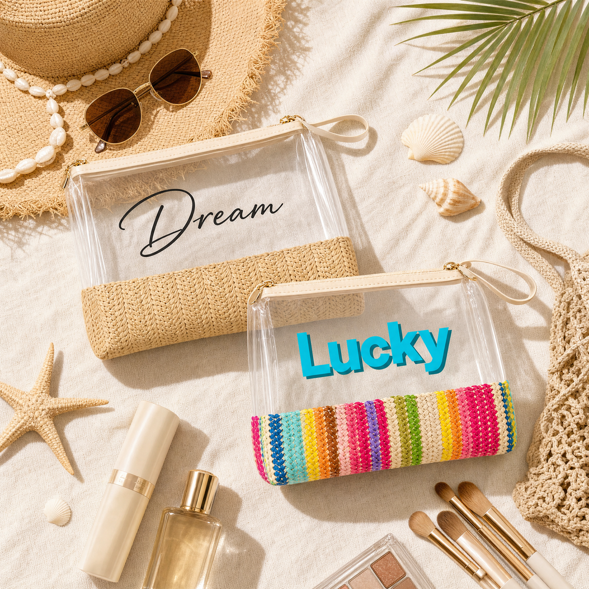 Personalized Clear Organizer Pouch with Custom Text
