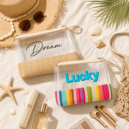 Personalized Clear Organizer Pouch with Custom Text