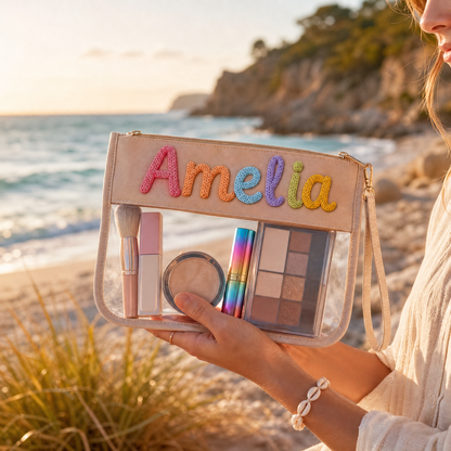 Personalized Clear Organizer Pouch with Custom Text