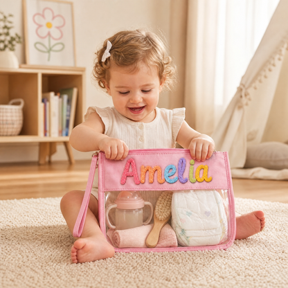 Personalized Clear Organizer Pouch with Custom Text