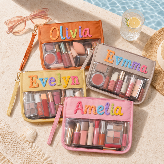 Personalized Clear Organizer Pouch with Custom Text
