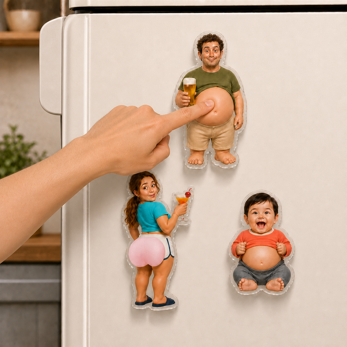 Personalized Face Squishy Fridge Magnet – Funny Character Gift