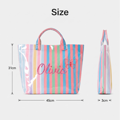 Personalized Waterproof Tote Bag - Custom Embroidered Name