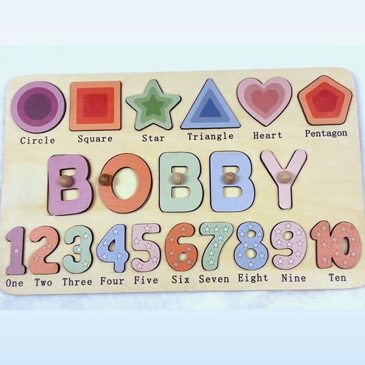 Custom Name Puzzle for Kids - Personalized Wooden Jigsaw Learning Toy