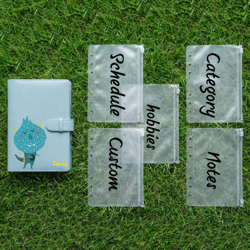 Classeur budgétaire personnalisé - Couverture personnalisée et 5 pochettes pour système d'enveloppes pour espèces