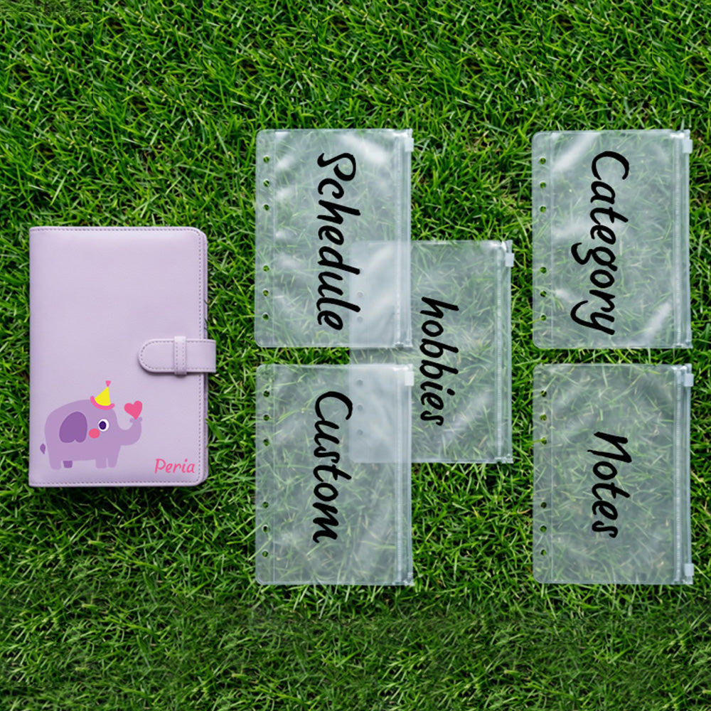 Classeur budgétaire personnalisé - Couverture personnalisée et 5 pochettes pour système d'enveloppes pour espèces