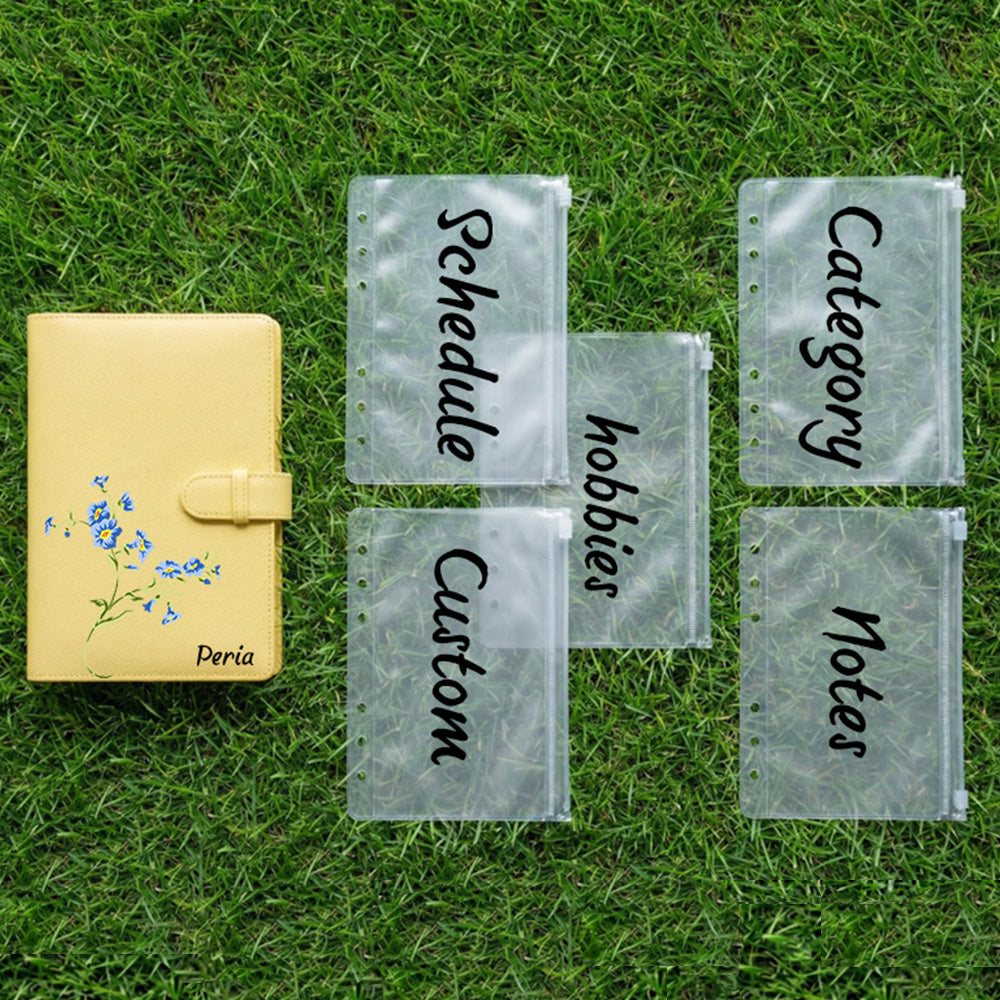 Classeur budgétaire personnalisé - Couverture personnalisée et 5 pochettes pour système d'enveloppes pour espèces