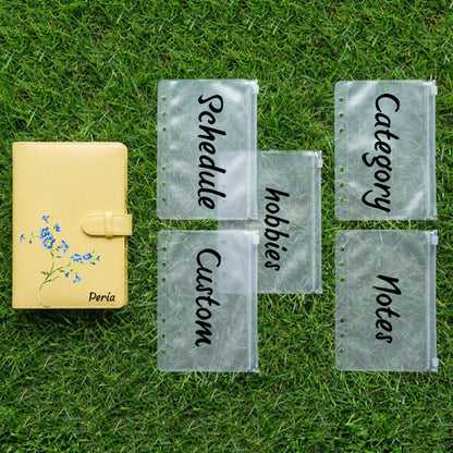 Classeur budgétaire personnalisé - Couverture personnalisée et 5 pochettes pour système d'enveloppes pour espèces