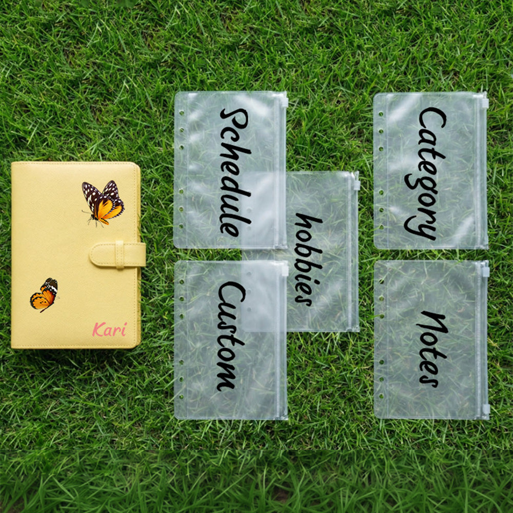 Classeur budgétaire personnalisé - Couverture personnalisée et 5 pochettes pour système d'enveloppes pour espèces