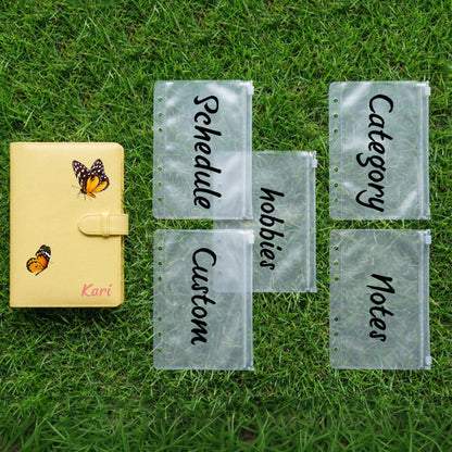 Classeur budgétaire personnalisé - Couverture personnalisée et 5 pochettes pour système d'enveloppes pour espèces