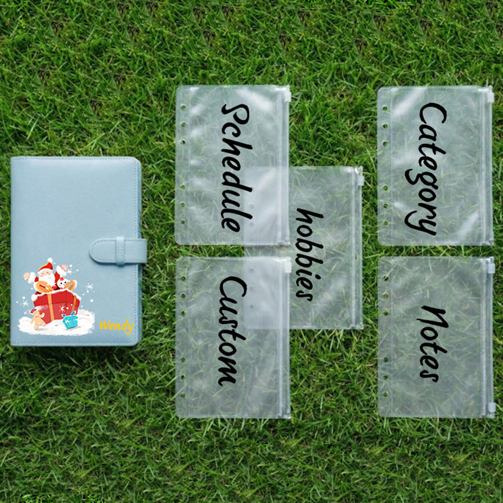 Classeur budgétaire personnalisé - Couverture personnalisée et 5 pochettes pour système d'enveloppes pour espèces