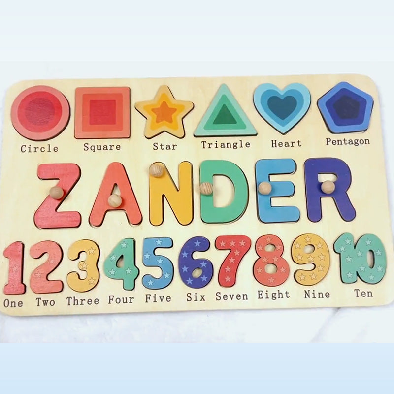 Puzzle personnalisé avec nom pour enfants - Puzzle en bois personnalisé pour l'apprentissage