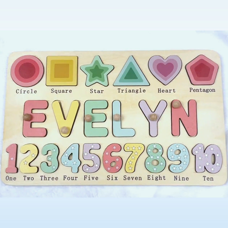Puzzle personnalisé avec nom pour enfants - Puzzle en bois personnalisé pour l'apprentissage