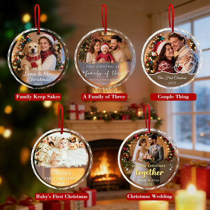 Custom Glass Photo Ornament - Personalized Your Memories
