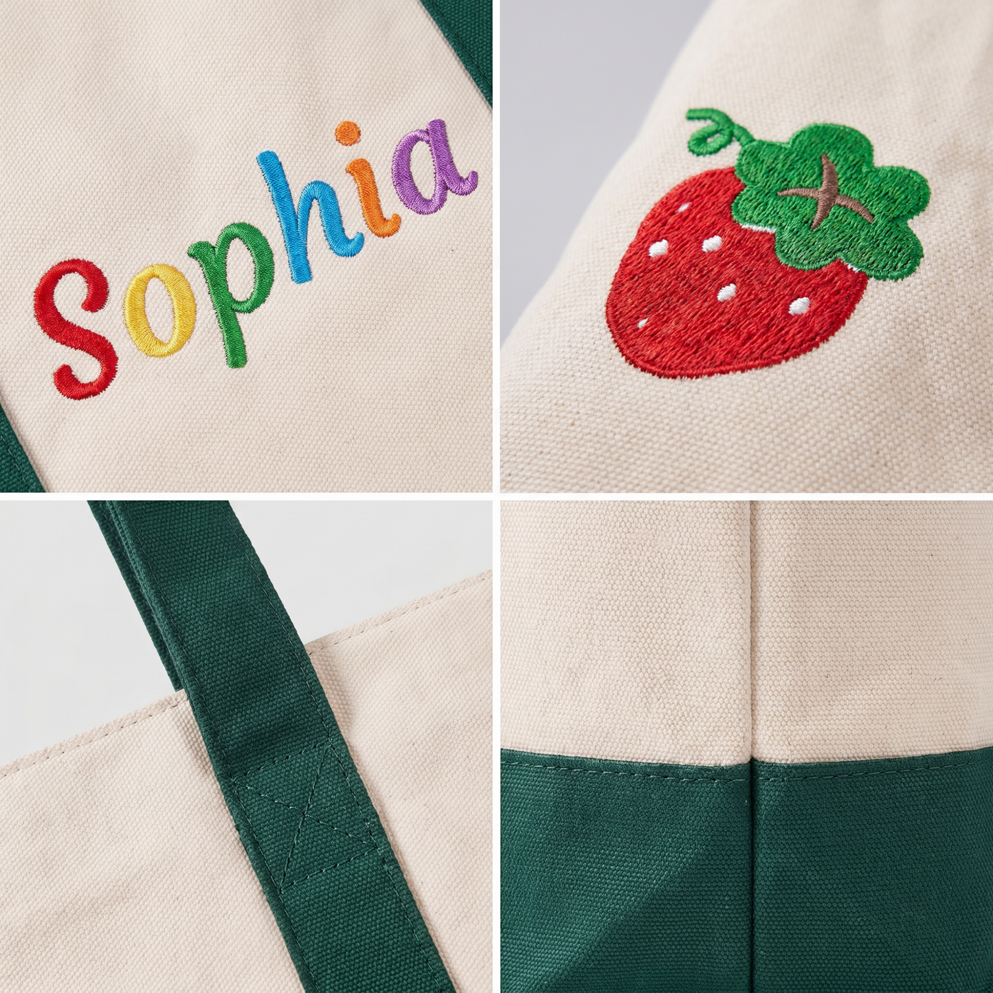 Personalisierte Canvas-Tasche Set – Individuell Bestickte "Mama & Ich" Taschen