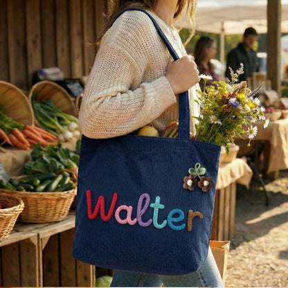 Everyday Custom Tote: 3D Embroidered Name