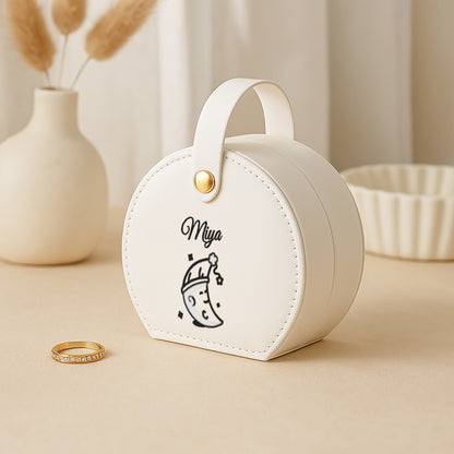 Individuell gestaltete Schmuckschatulle mit floralem Muster, innen mit weichem PU-Leder und Samt bezogen