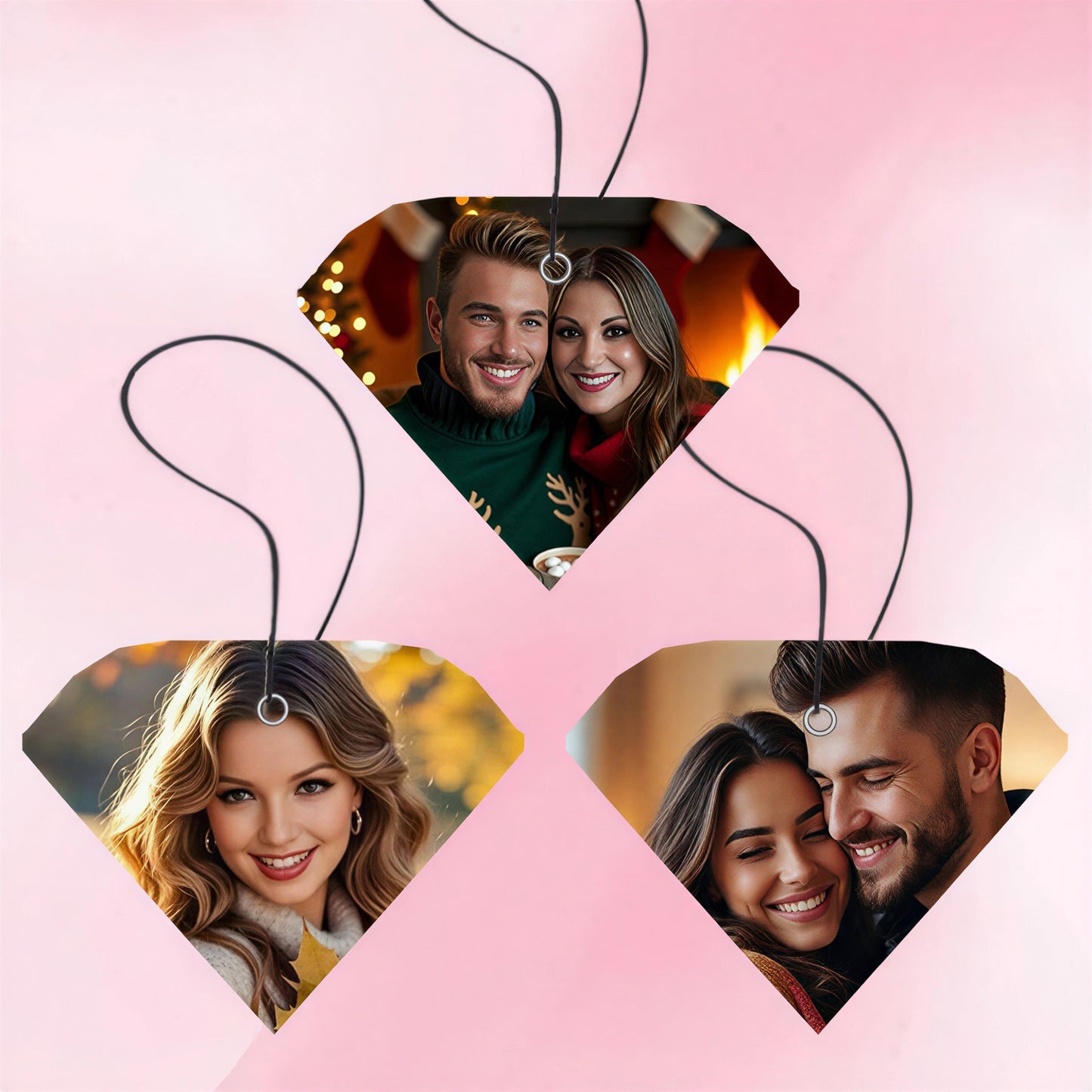 Désodorisant photo personnalisé - Carte parfumée rectangulaire personnalisée à clipser