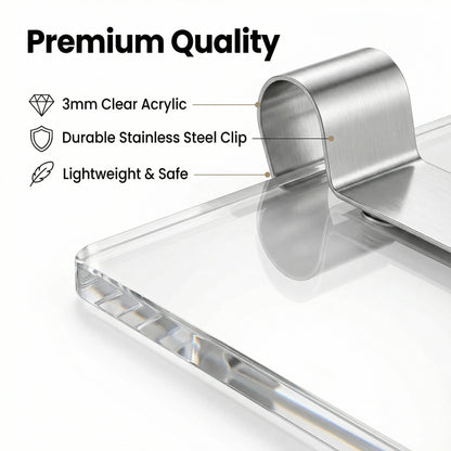 Personalized Car Sun Visor Photo Holder - Custom Acrylic Picture Clip with Safe Driving Text, Unique Car Interior Accessory & Keepsake Gift