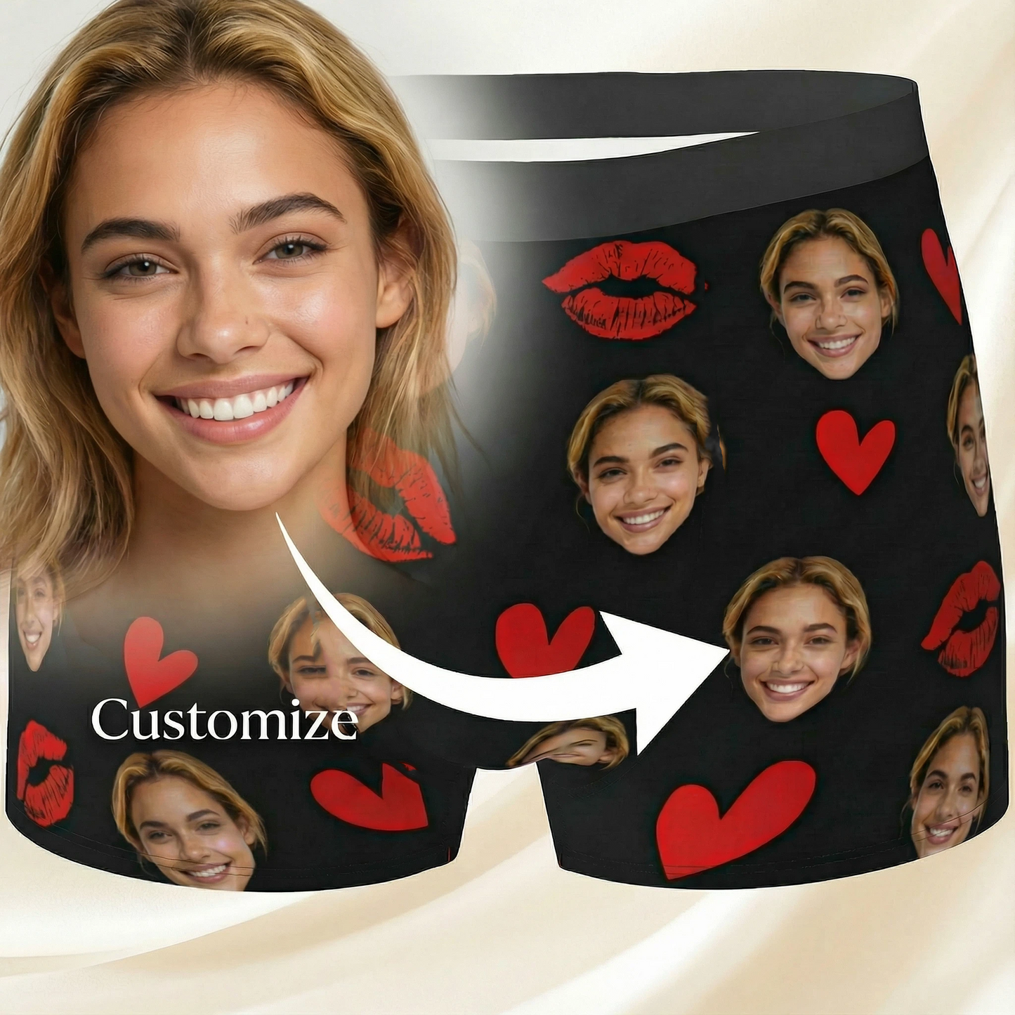 Custom Photo This Belongs To Me Sweetheart - Funny Personalized Custom Boxer Briefs, Men's Boxers - Birthday Gift For Boyfriend, Husband, Anniversary