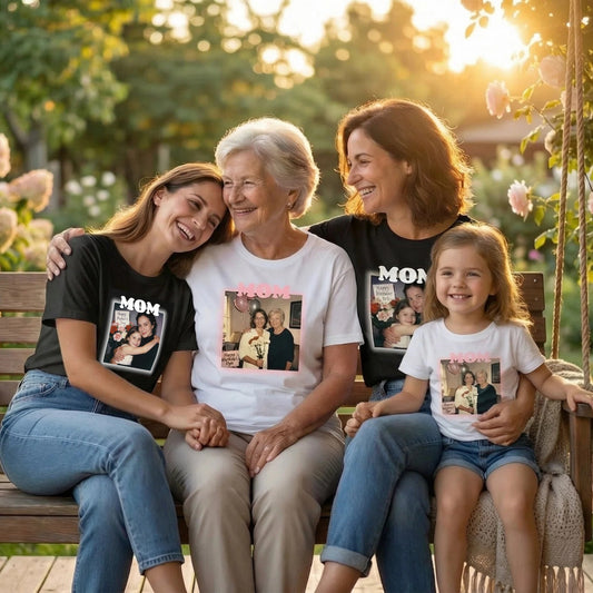 Custom "MOM" Photo Tee: Mother's Day Gift