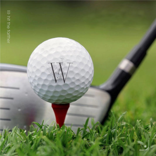 Custom Floral Monogram Golf Ball with Personalized Text