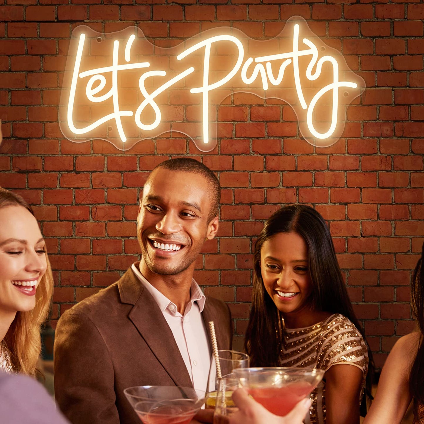 Let‘s Party Warm White Neon Sign