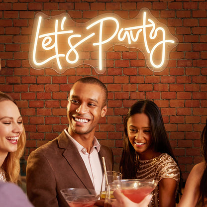 Let‘s Party Warm White Neon Sign