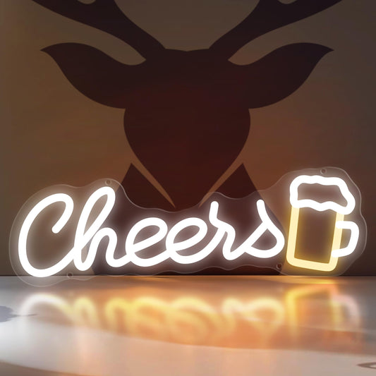 Cheers Neon Sign - The Ultimate Toast LED Light for Bar & Party Wall Decor