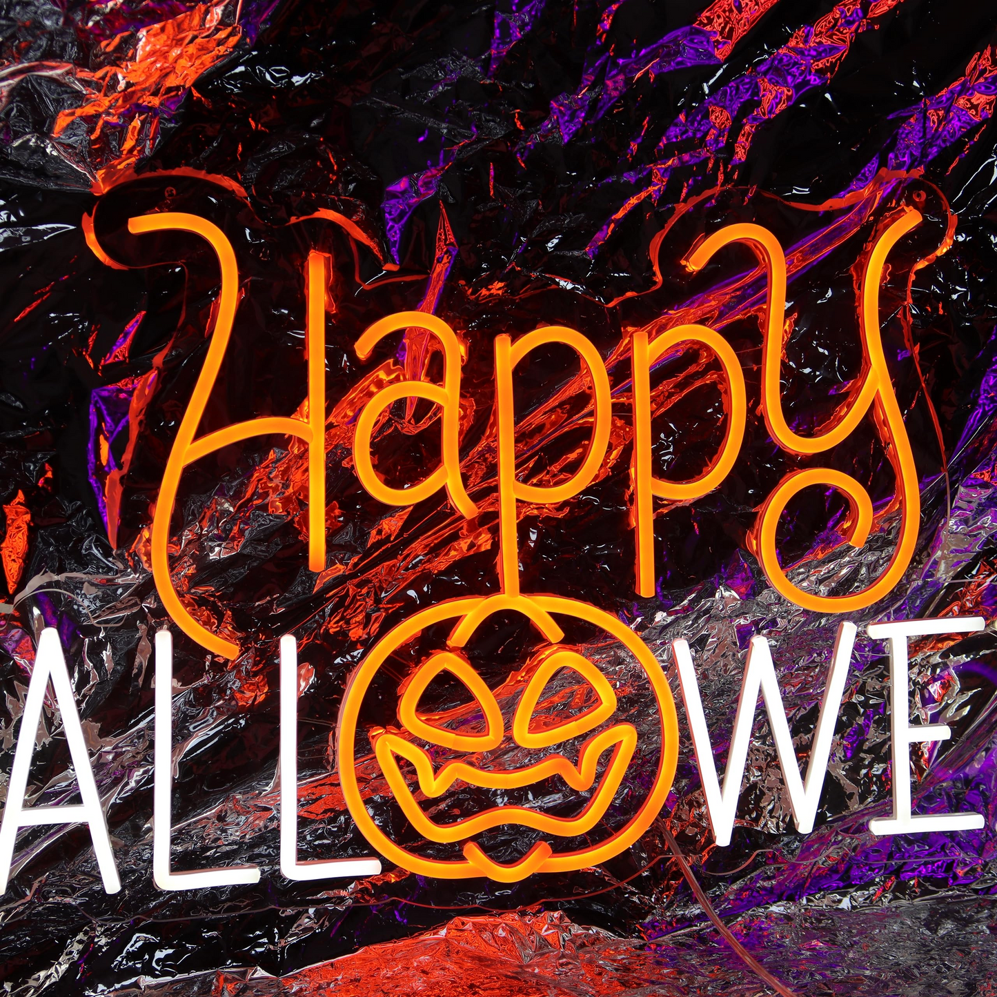 Insegna al Neon Zucca di Halloween - Luce LED Arancione Luminosa per Decorazioni di Festa Spettrale