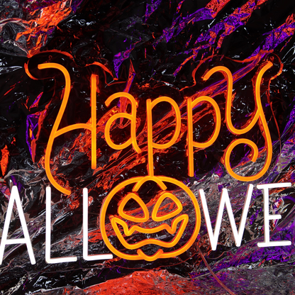 Insegna al Neon Zucca di Halloween - Luce LED Arancione Luminosa per Decorazioni di Festa Spettrale