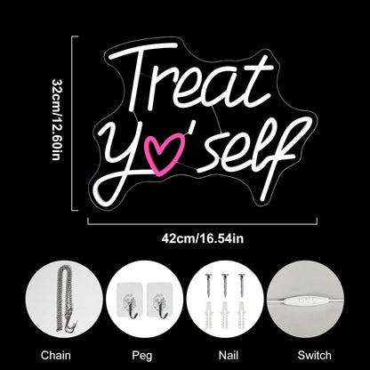 „Gönn dir was“ LED-Neon-Schild – Lustige, leuchtende Wanddekoration