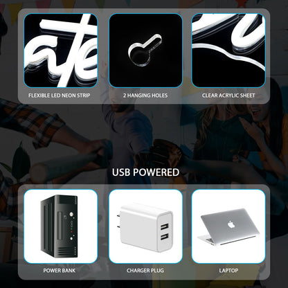 Baseball Neon Sign - Red Stitch and Blue Text LED Sports Wall Light