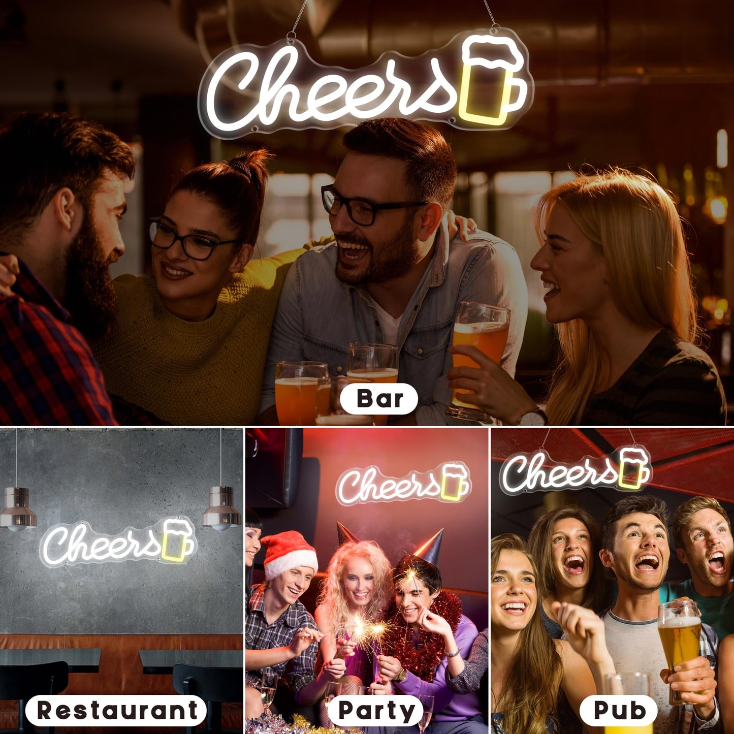 „Cheers“-Neonleuchte – Die ultimative LED-Toastleuchte für Bar- und Partydekoration