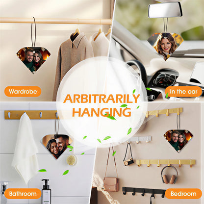 Désodorisant photo personnalisé - Carte parfumée rectangulaire personnalisée à clipser