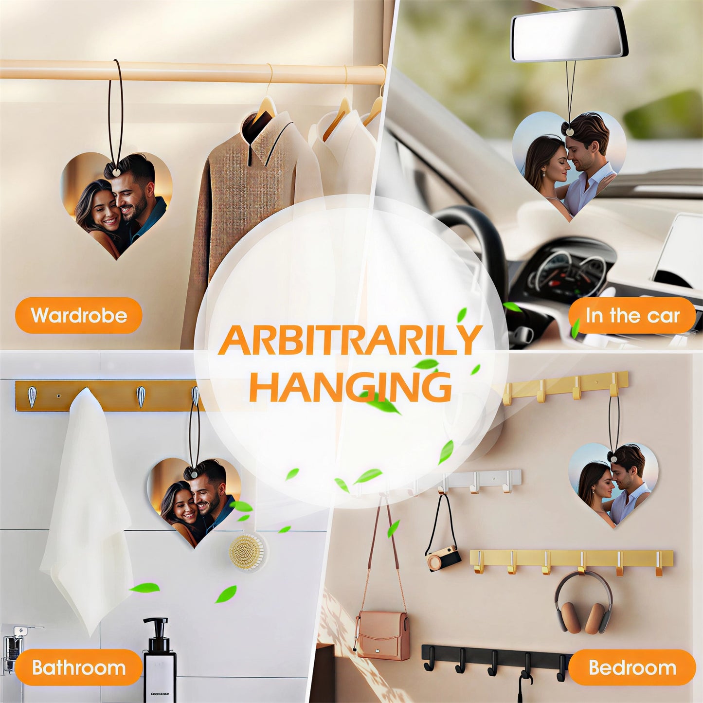 Custom Photo Heart-Shaped Hangable Scented Card