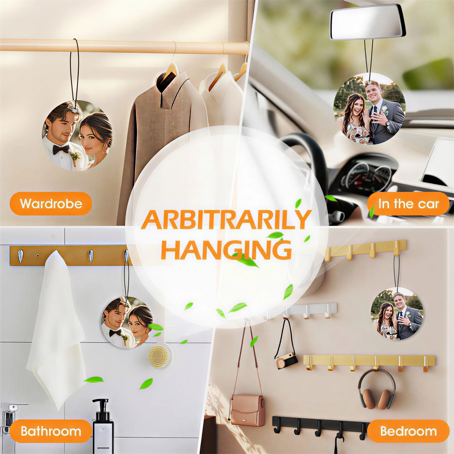 Custom Photo Round Hangable Scented Card