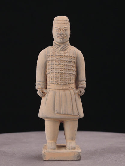 15CM Cavalryman - CLAYARMY-Close and detailed look at the 15CM Terracotta Army Cavalryman's overall presentation, providing a comprehensive view of the figurine's craftsmanship.