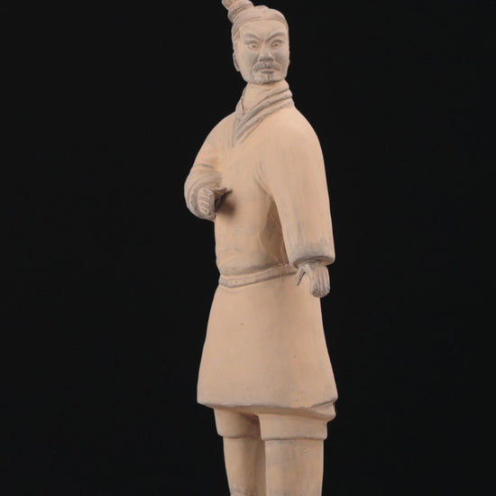 35CM Standing Archer - CLAYARMY-Close-up of the 35CM Standing Archer figurine's face, highlighting the taut expression and intricate details.