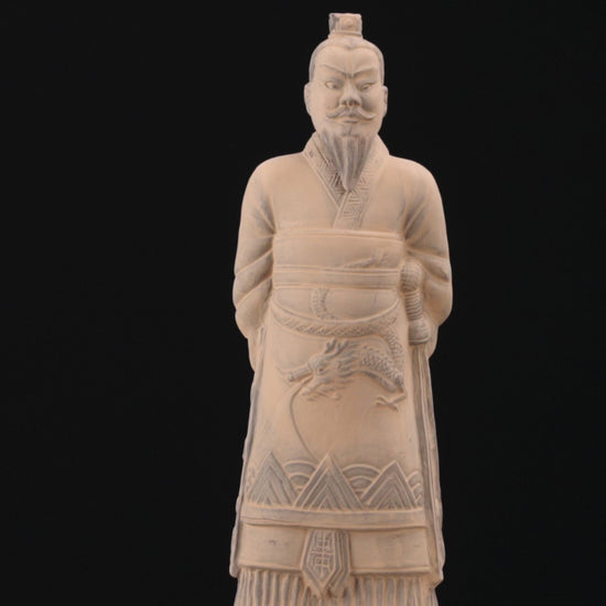 45CM Emperor - CLAYARMY -Detailed shot of the armor on the 45CM Emperor Qin Terracotta Warrior, highlighting the craftsmanship of the Qin Dynasty.