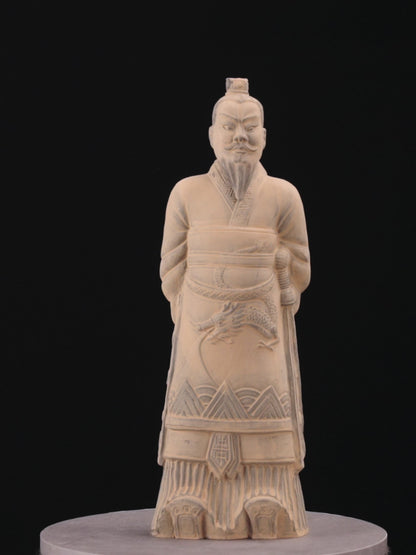 45CM Emperor - CLAYARMY -Detailed shot of the armor on the 45CM Emperor Qin Terracotta Warrior, highlighting the craftsmanship of the Qin Dynasty.