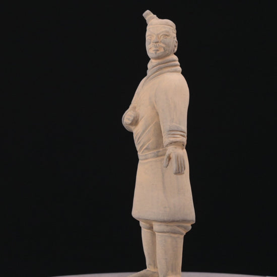 25CM Standing Archer - CLAYARMY-Graceful rear perspective of the 25CM Terracotta Army Standing Archer, capturing a dynamic pose and intricate sculpted features.