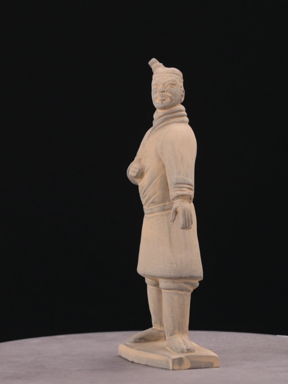 25CM Standing Archer - CLAYARMY-Graceful rear perspective of the 25CM Terracotta Army Standing Archer, capturing a dynamic pose and intricate sculpted features.